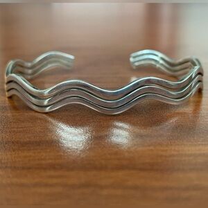 Sterling Silver Wave Cuff Bracelet